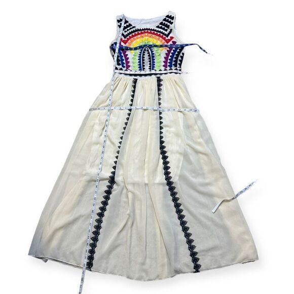 C. Luce Embroidered Rainbow Maxi Dress SIZE SMALL - Picture 7 of 7